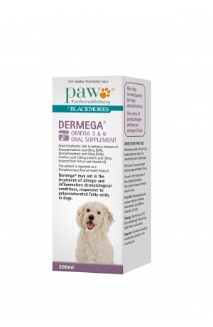 PAW Dermega Omega 3 & 6 Oral Supplement 200ml