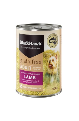 Black Hawk Dog Grain Free Lamb 400g x 12