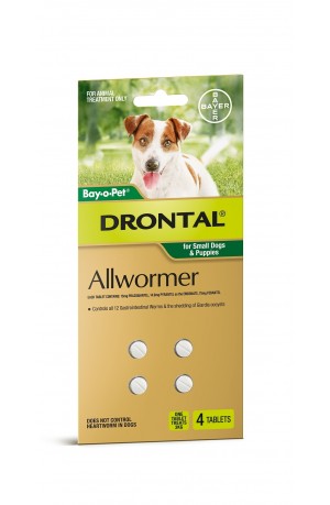Drontal Allwormer For Small Dogs & Puppies 4 Tablets