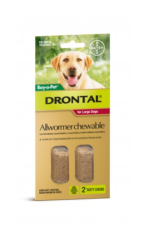 Drontal for Dogs 35kg Chewable x 2 Chews