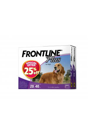 Frontline Plus for Dogs 12pk 20-40kgs Large