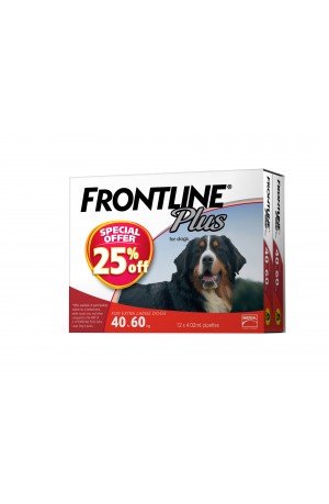 Frontline Plus for Dogs 12pk 40-60kgs Extra Large