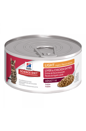 Hill's Science Diet Feline Adult Light Chicken Liver Entree Cans