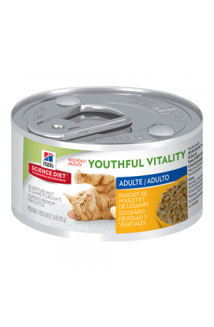 Hills Science Diet Youthful Vitality Mature Feline Chicken Vegetable Cans