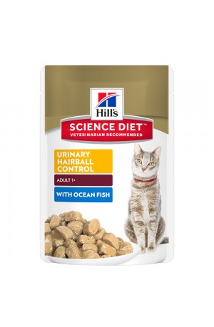 Hill's Science Diet Feline Adult Urinary Hairball Control Ocean Fish Pouches