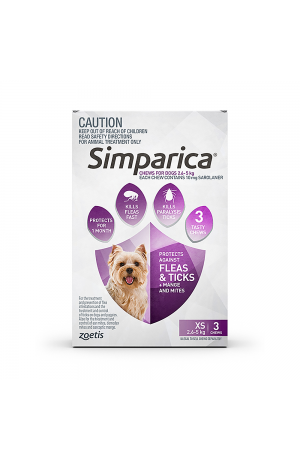 Simparica Extra Small Dog Purple 2.6-5kg