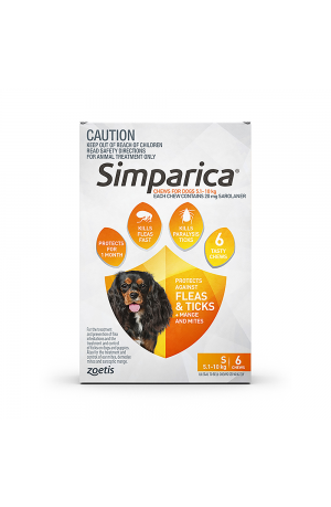 Simparica Small Dog Orange 5.1-10kg