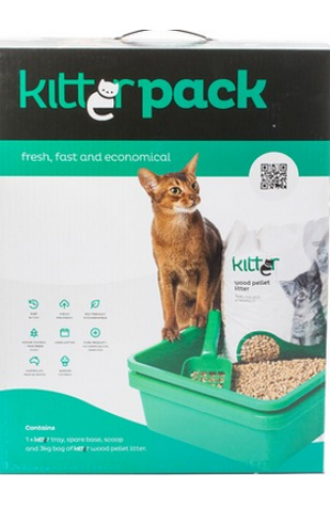 Kitter Wood Litter Tray Pack - Blue