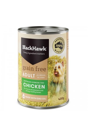 Black Hawk Dog Grain Free Chicken & Rice 400g x 12
