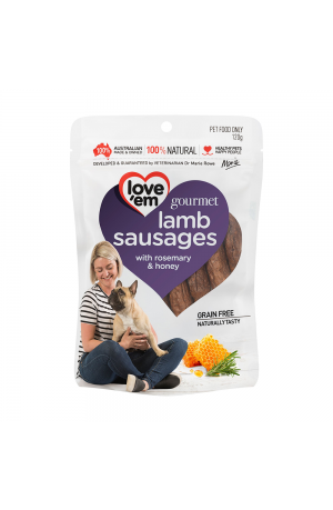 Love Em Gourmet Lamb Sausages Dog Treats 120g
