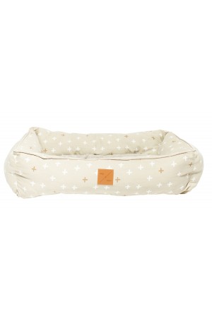 Mog and Bone Bolster Bed Oatmeal Cross-Small (S)