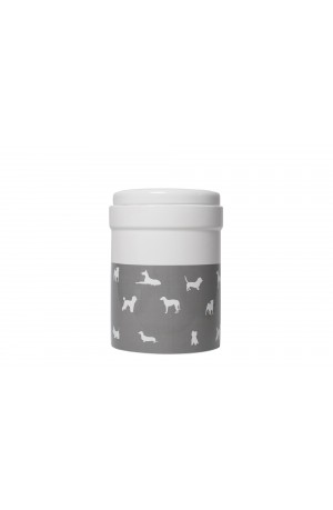 Mog and Bone Ceramic Treats Canister Grey Dog