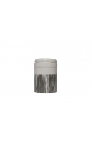 Mog and Bone Ceramic Treats Canister Grey Stripe