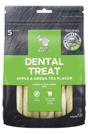 Billy And Margot Dental Sticks Apple Green Tea Large 5 Pack