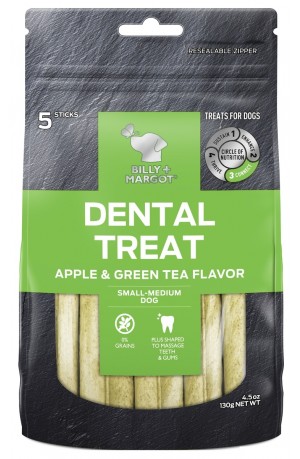 Billy And Margot Dental Sticks Apple Green Tea Small 5 Pack