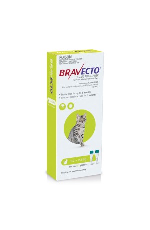 Bravecto Spot On Cat 1.2-2.8kg 2 Pack