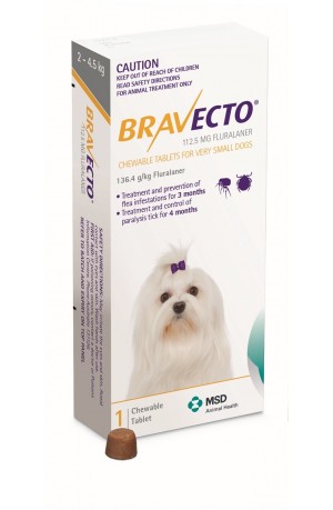 Bravecto Very Small Dog Yellow 2-4.5KG 