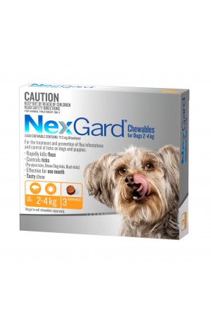 Nexgard for Very Small Dogs 2.1-4kgs Yellow