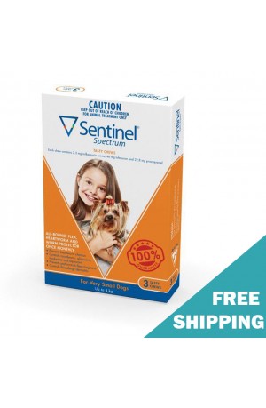 Sentinel Spectrum Chewable Tablet for Dogs up to 4kgs 6pk  